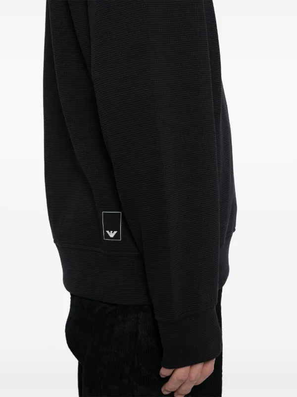 Emporio Armani logo-patch Hoodie | Blue | FARFETCH CA