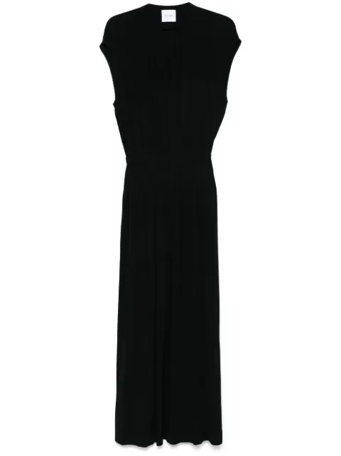 Nude V-neck maxi dress