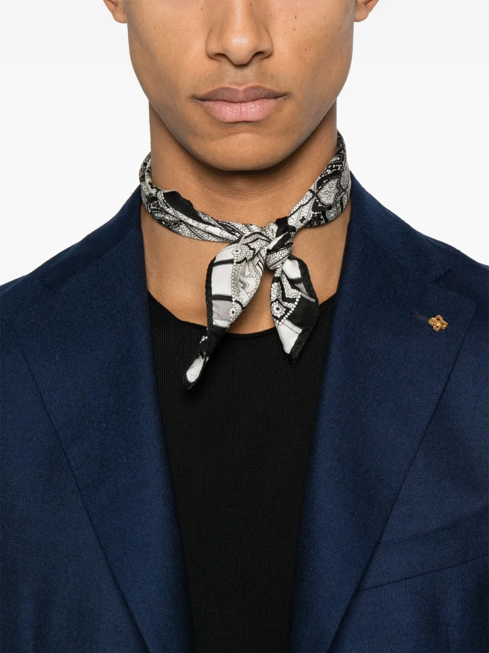 Shop Tagliatore Brooch-detail Blazer In Blue