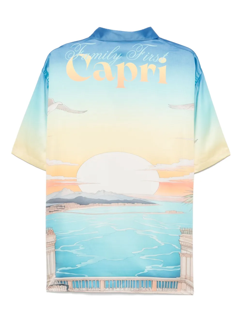 Family First Capri-print shirt - Blauw