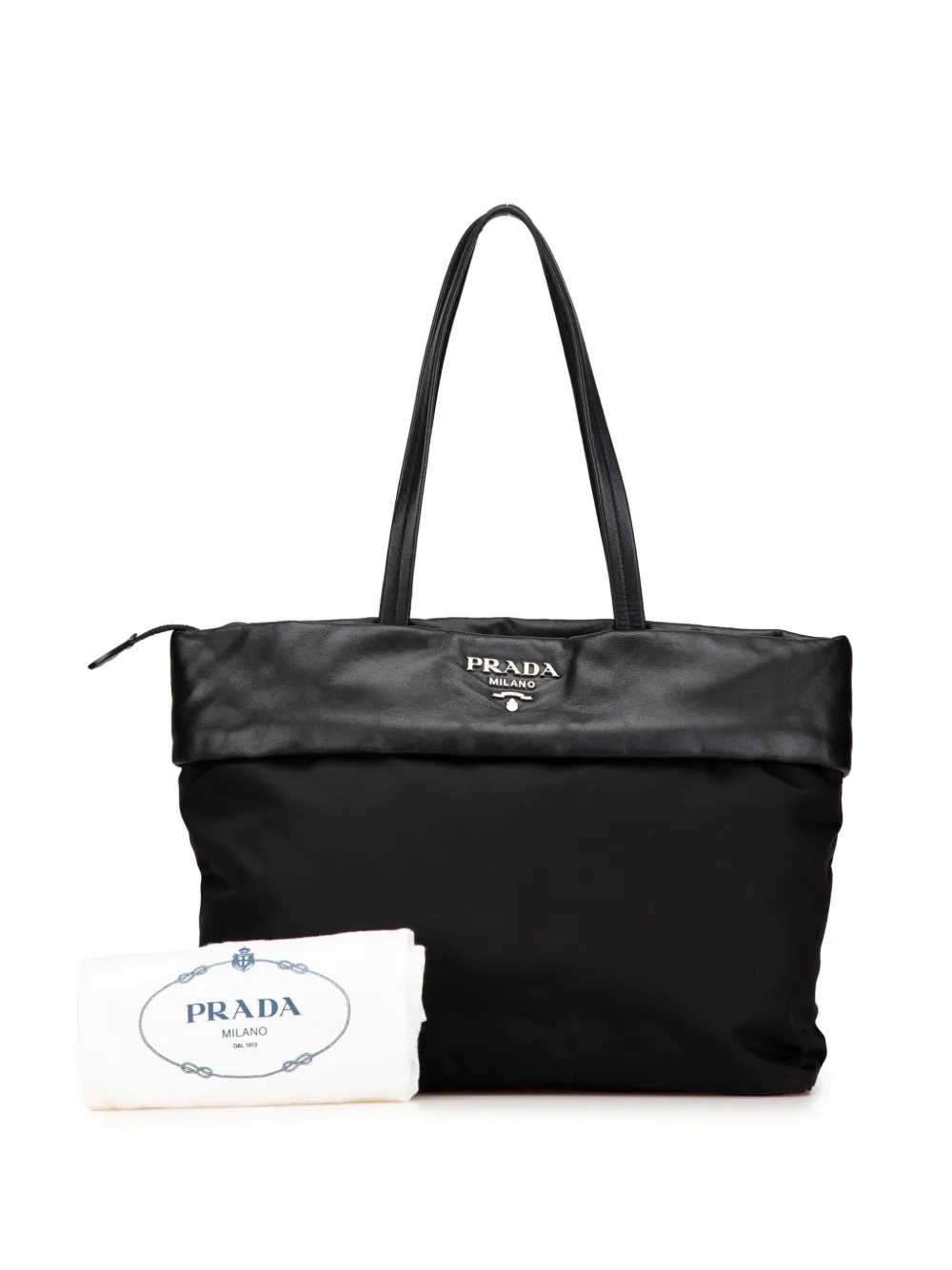 Prada Pre-Owned 2000-2024 Nappa Trimmed Tessuto satchel - Zwart