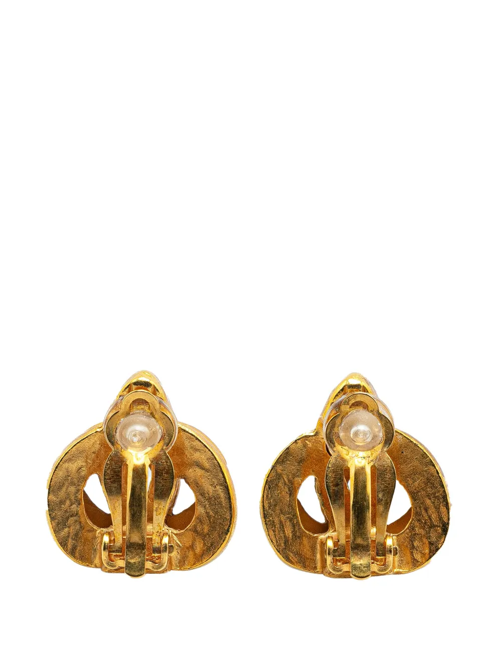 CHANEL Pre-Owned 1997 Gold Plated CC Clip On Earrings costume earrings | Image 2