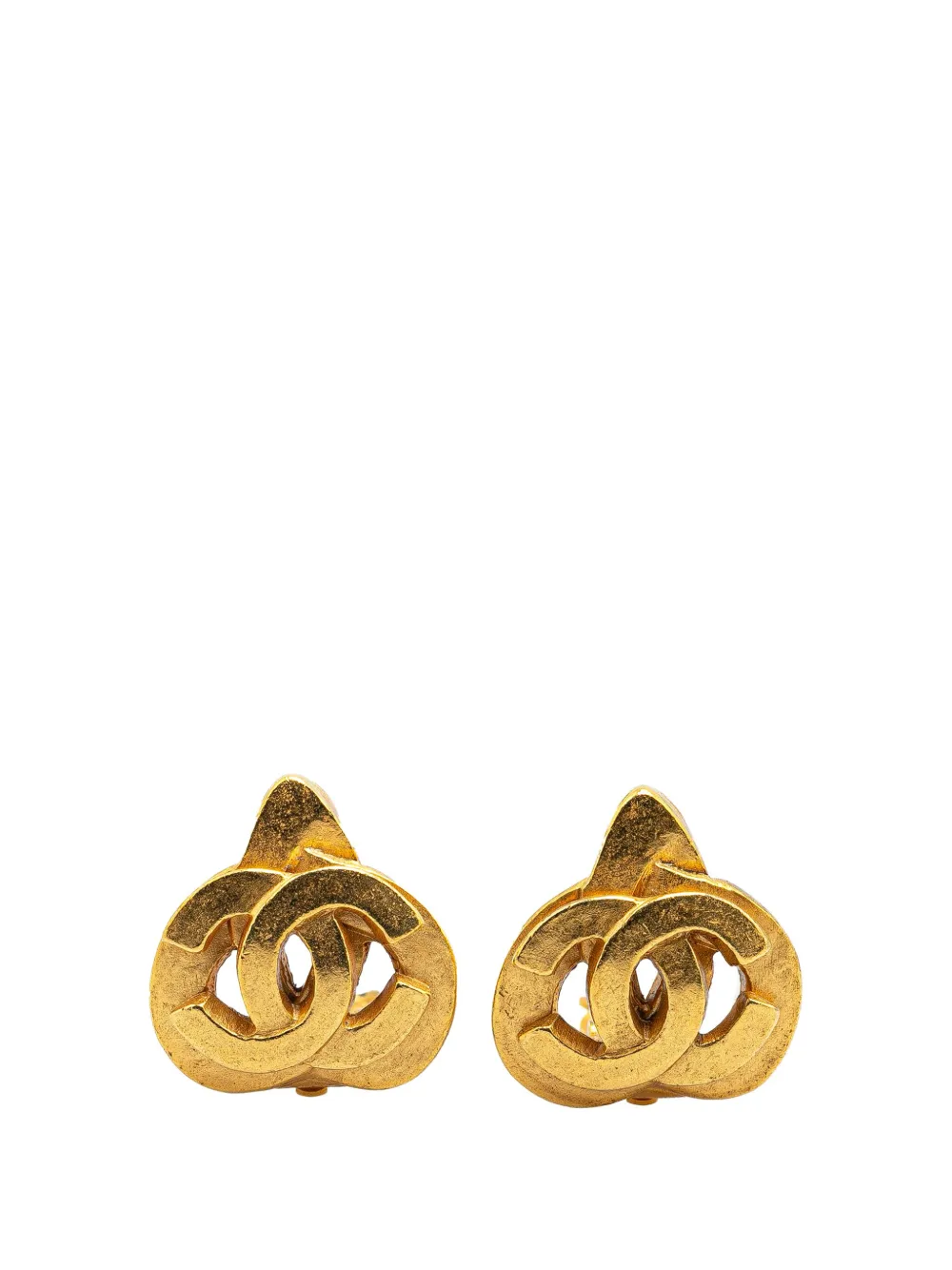 CHANEL Pre-Owned 1997 Gold Plated CC Clip On Earrings costume earrings | Gold | Image 1