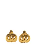 CHANEL Pre-Owned 1997 Gold Plated CC Clip On Earrings costume earrings