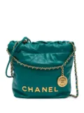CHANEL Pre-Owned 2021-2024 Mini Shiny Calfskin 22 Handbag satchel - Green
