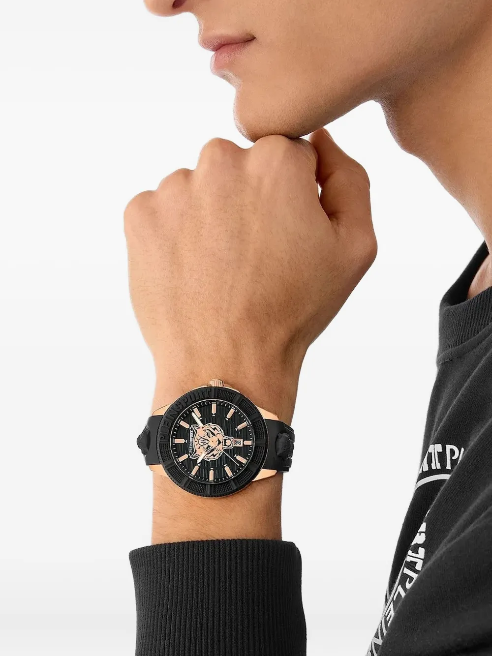Plein Sport City Rush Silicone Watch In Black