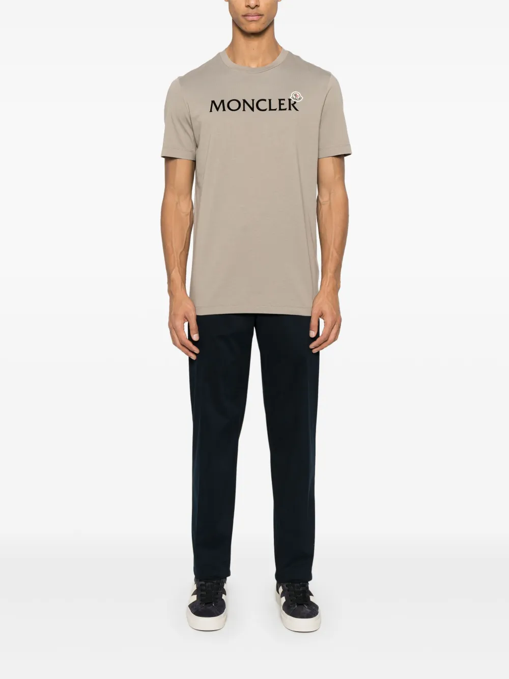 Moncler flocked-logo cotton T-shirt - Grijs