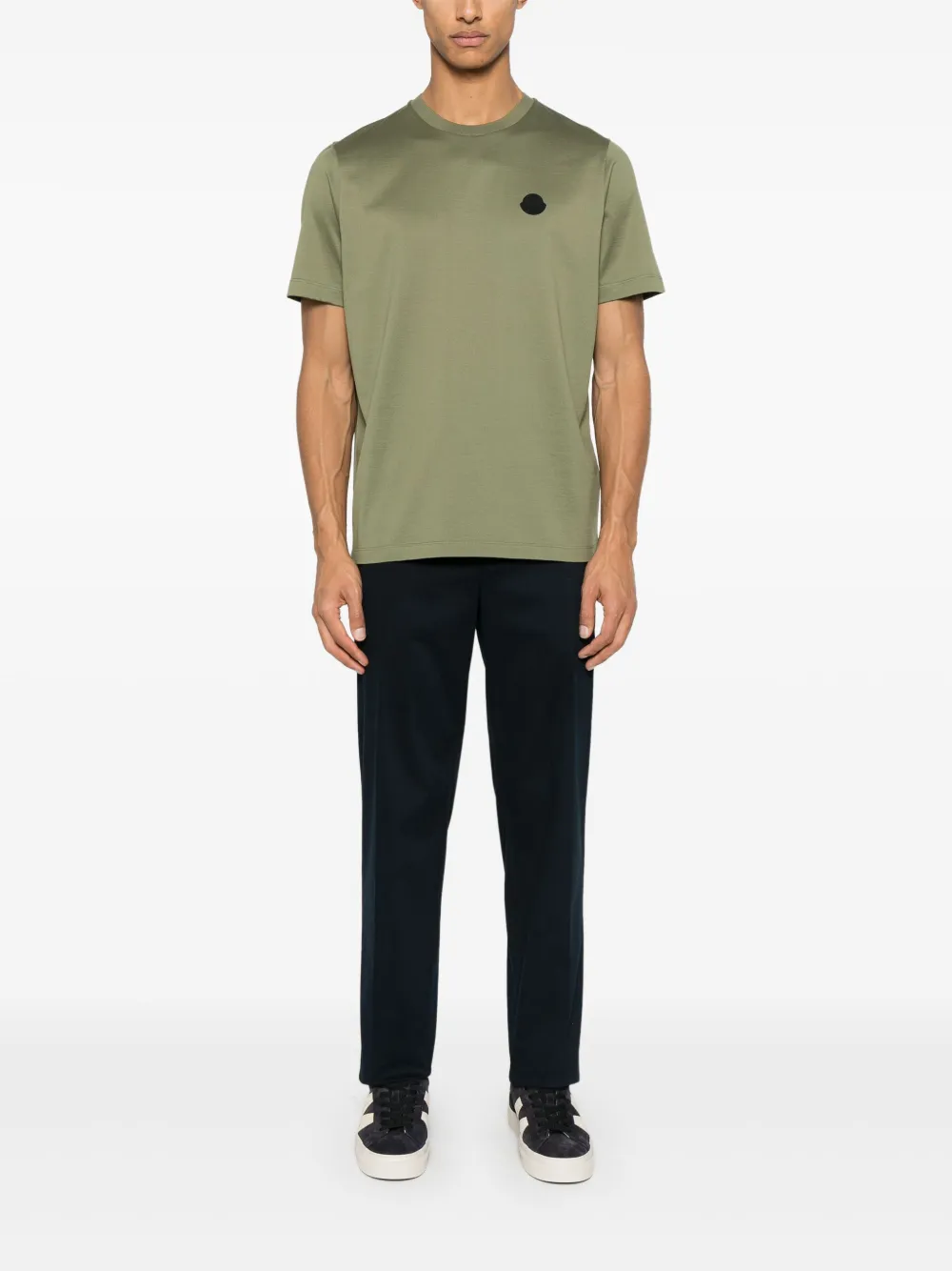 Moncler vertical-logo cotton T-shirt - Groen