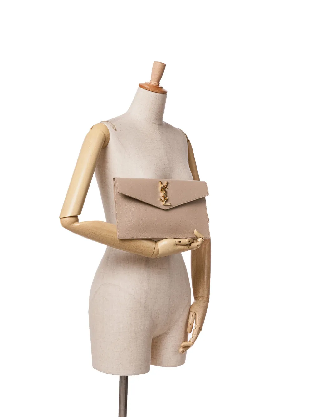 Saint Laurent Pre-Owned 2023 Grain De Poudre Uptown Pouch clutch bag - Bruin