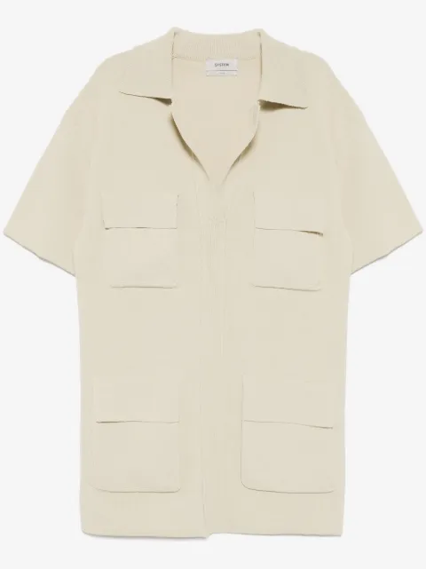 System patched pocket knitted shirt