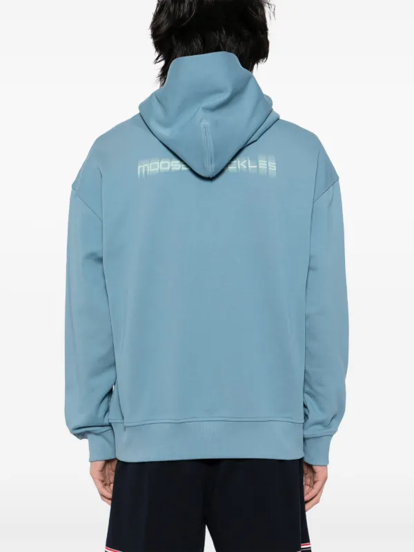 Moose Knuckles logo-print Hoodie | Blue | FARFETCH