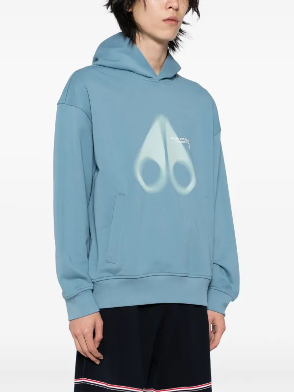 Moose Knuckles logo-print Hoodie | Blue | FARFETCH