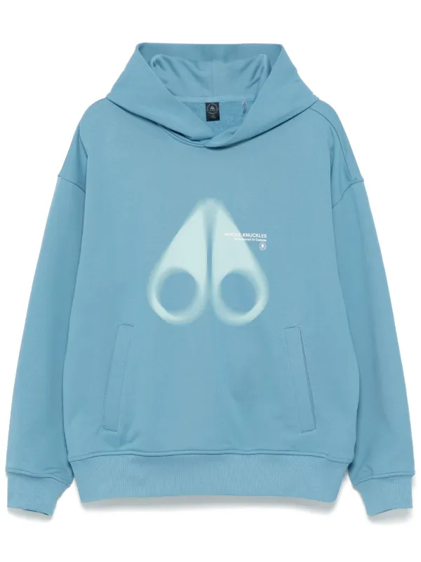 Moose Knuckles logo-print Hoodie | Blue | FARFETCH