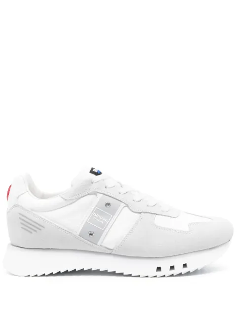 Blauer baskets en cuir