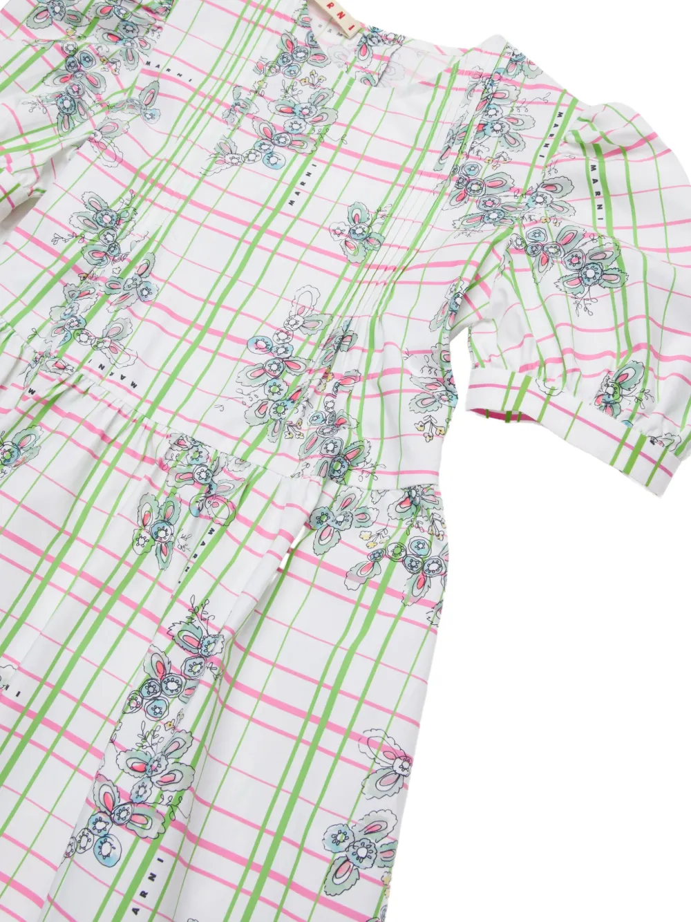 Marni Kids Geruite jurk Wit