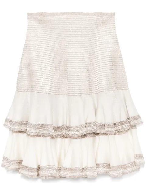 Alaïa Pre-Owned falda corta con volantes 2000