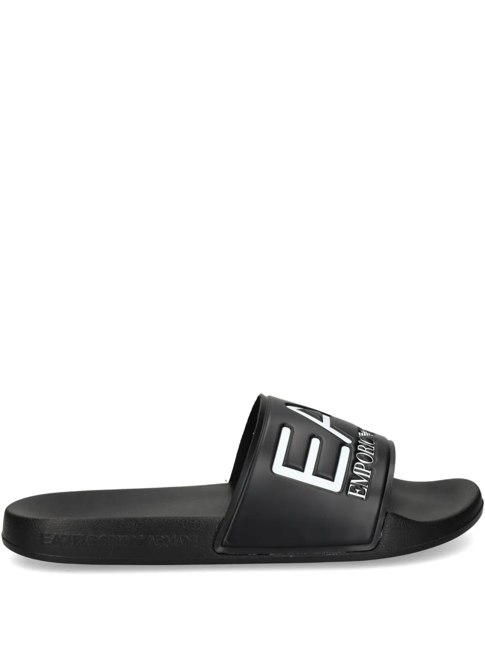 Ea7 Emporio Armani Slippers met reliëf Zwart