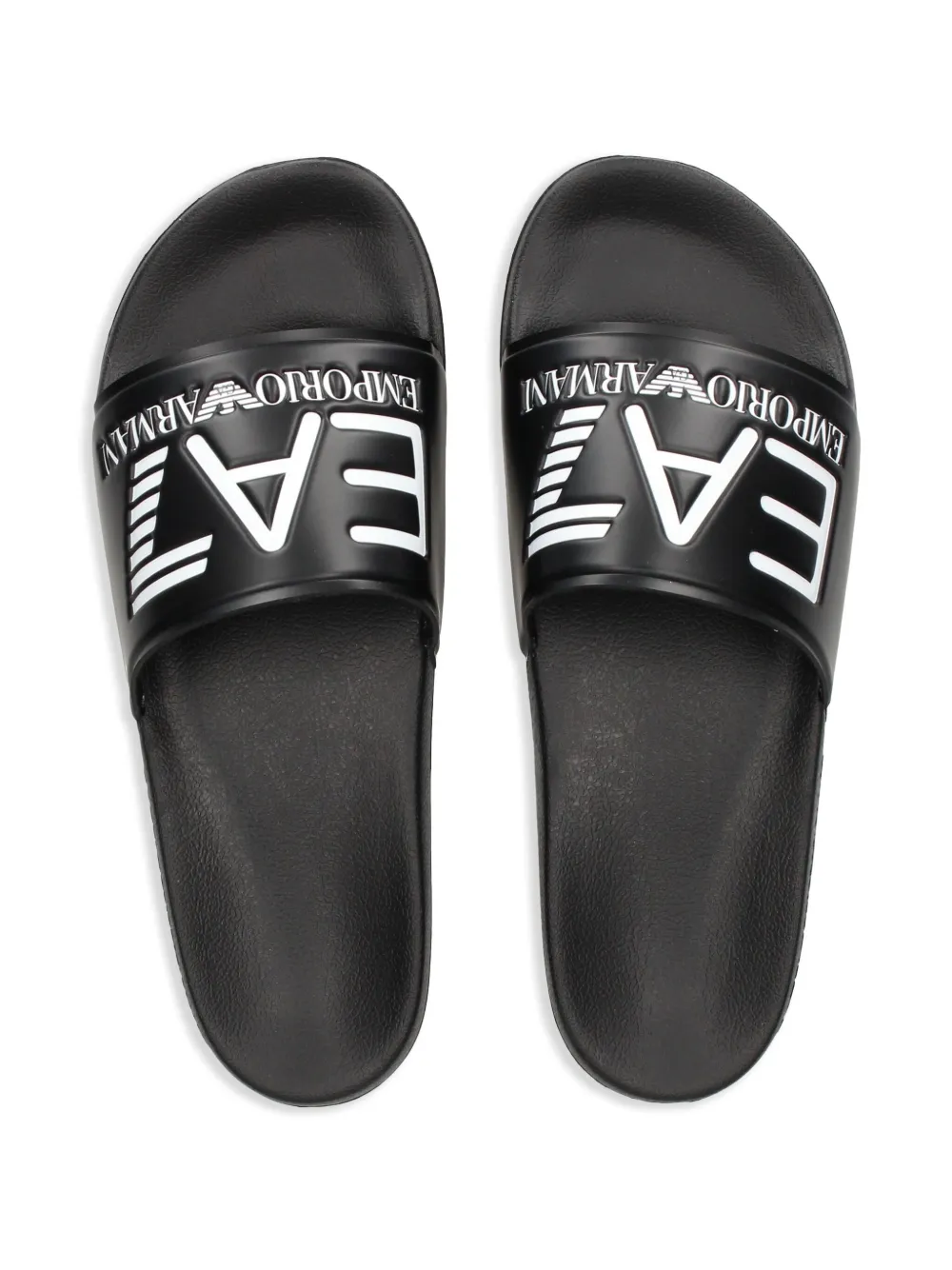 Ea7 Emporio Armani Slippers met reliëf Zwart