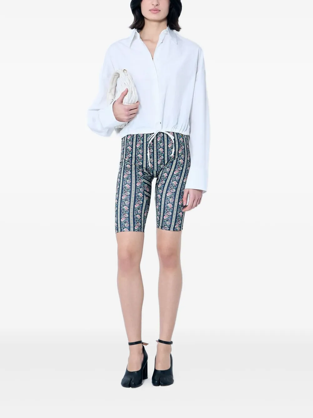 Vivienne Westwood Floral Printed Slim-fit Shorts In Blue