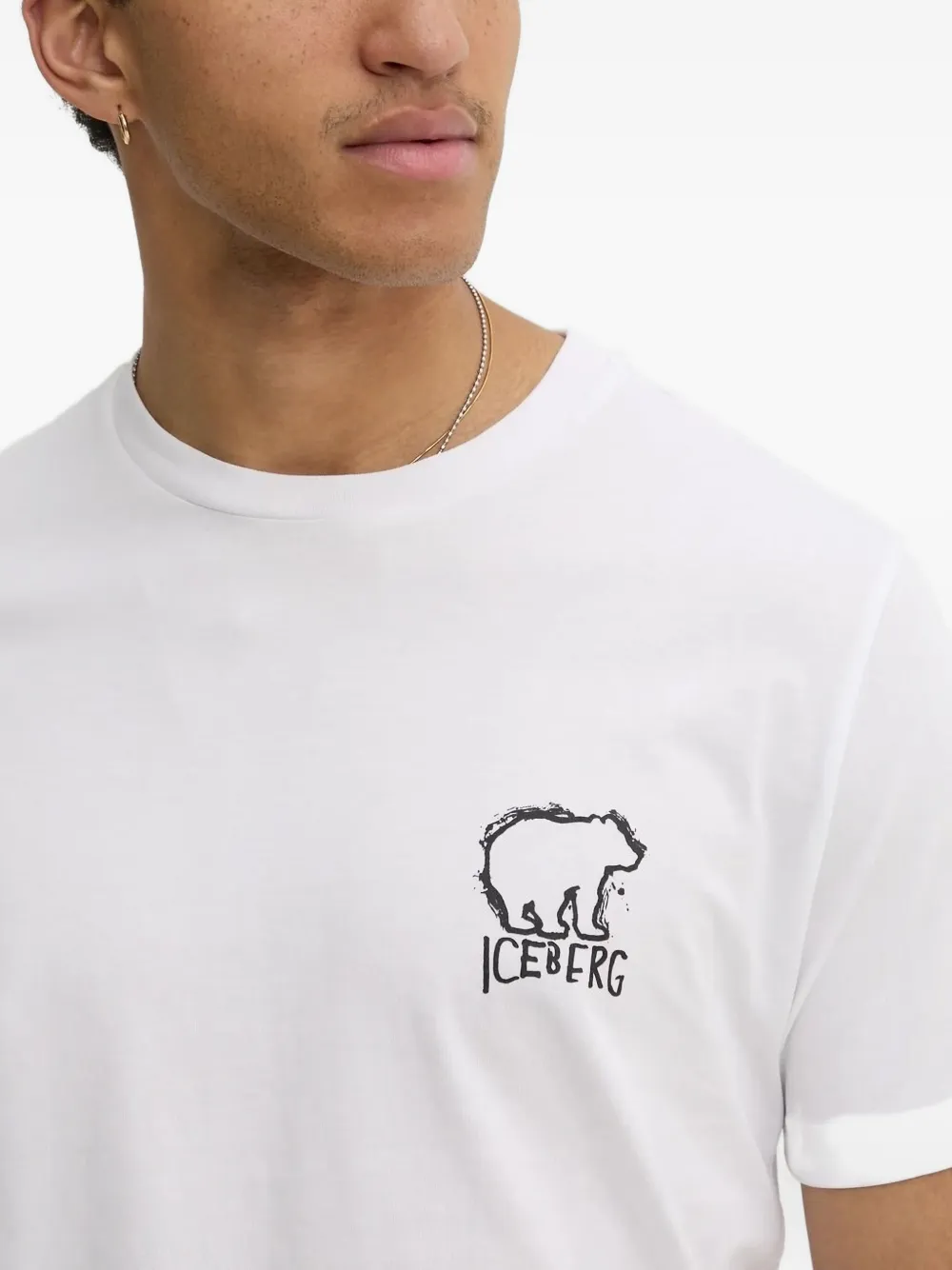 Iceberg T-shirt met beerprint Wit