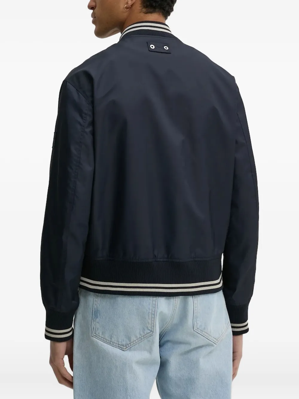 Iceberg Bomberjack met geribbelde afwerking Blauw
