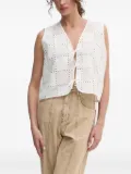 IVY OAK eyelet-detail tie-front top - White