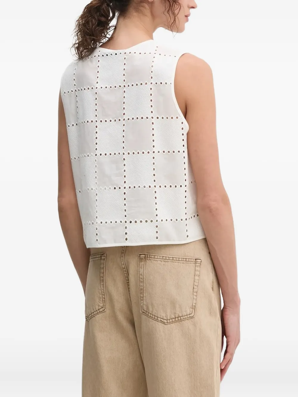 Ivy & Oak Eyelet-detail Tie-front Top In White