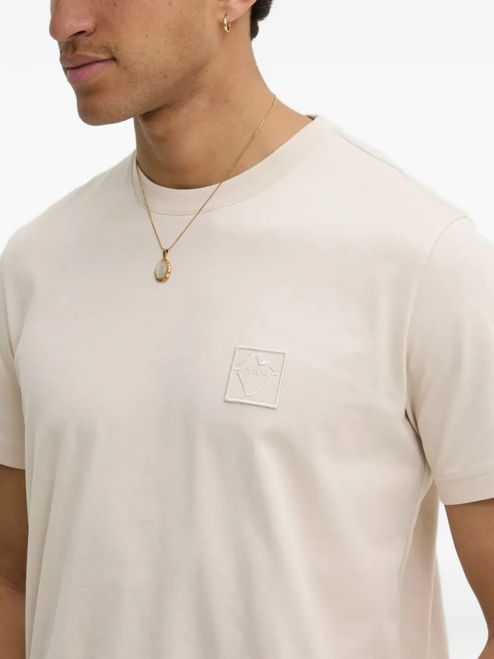 Iceberg T-shirt met logopatch Beige