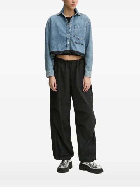 Karl Lagerfeld Jeans lace-trim denim shirt