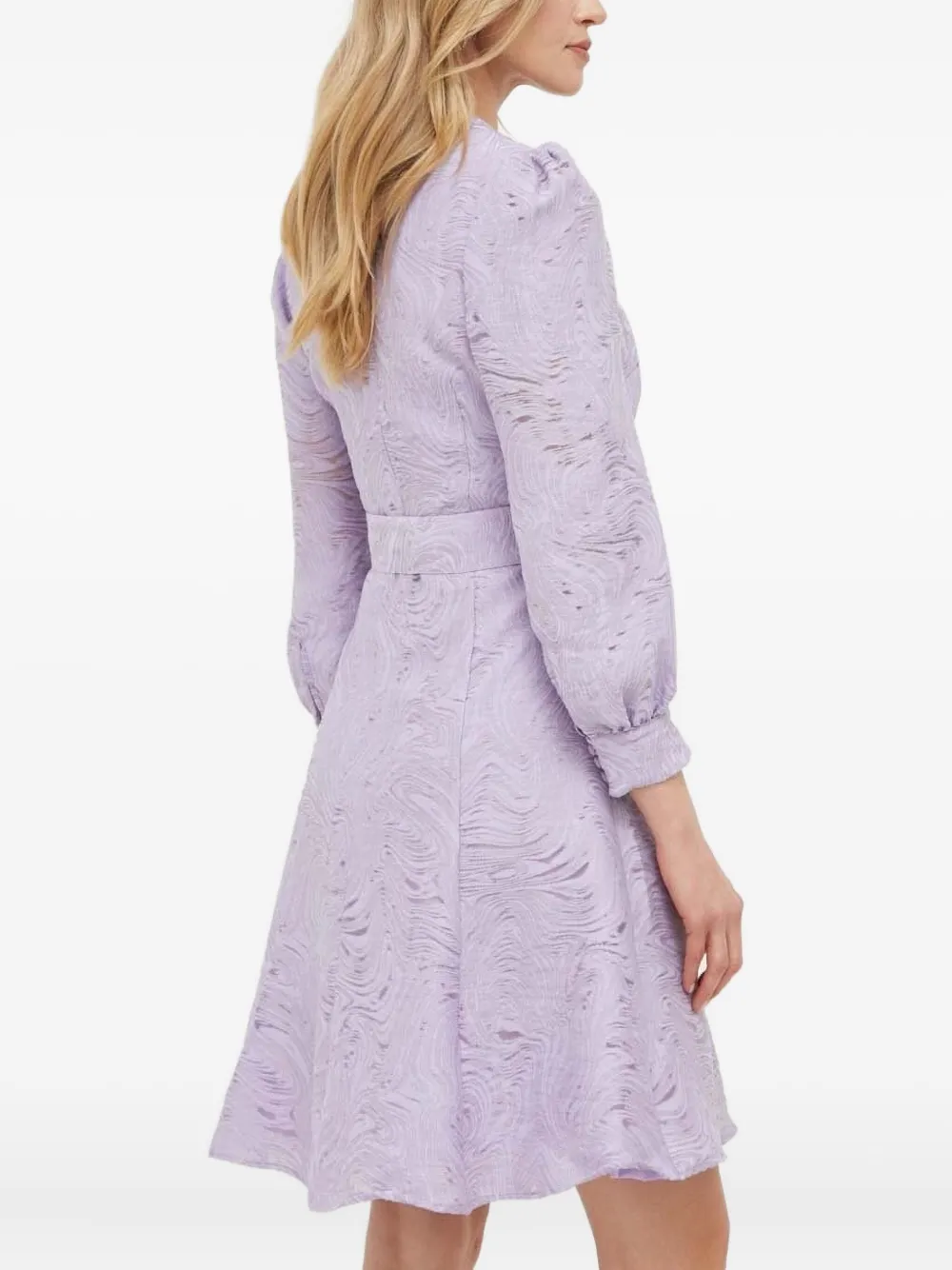 IVY OAK puff-sleeve textured mini dress - Paars