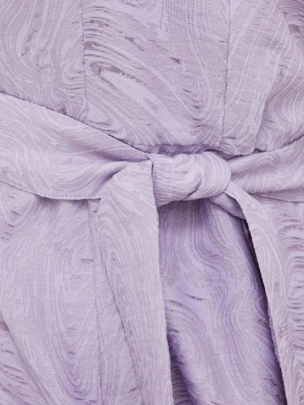 Ivy & Oak Puff-sleeve Textured Mini Dress In Purple