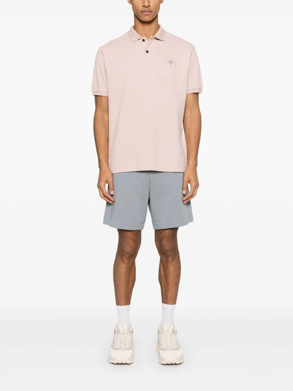 Stone Island piqué cotton polo shirt - Roze