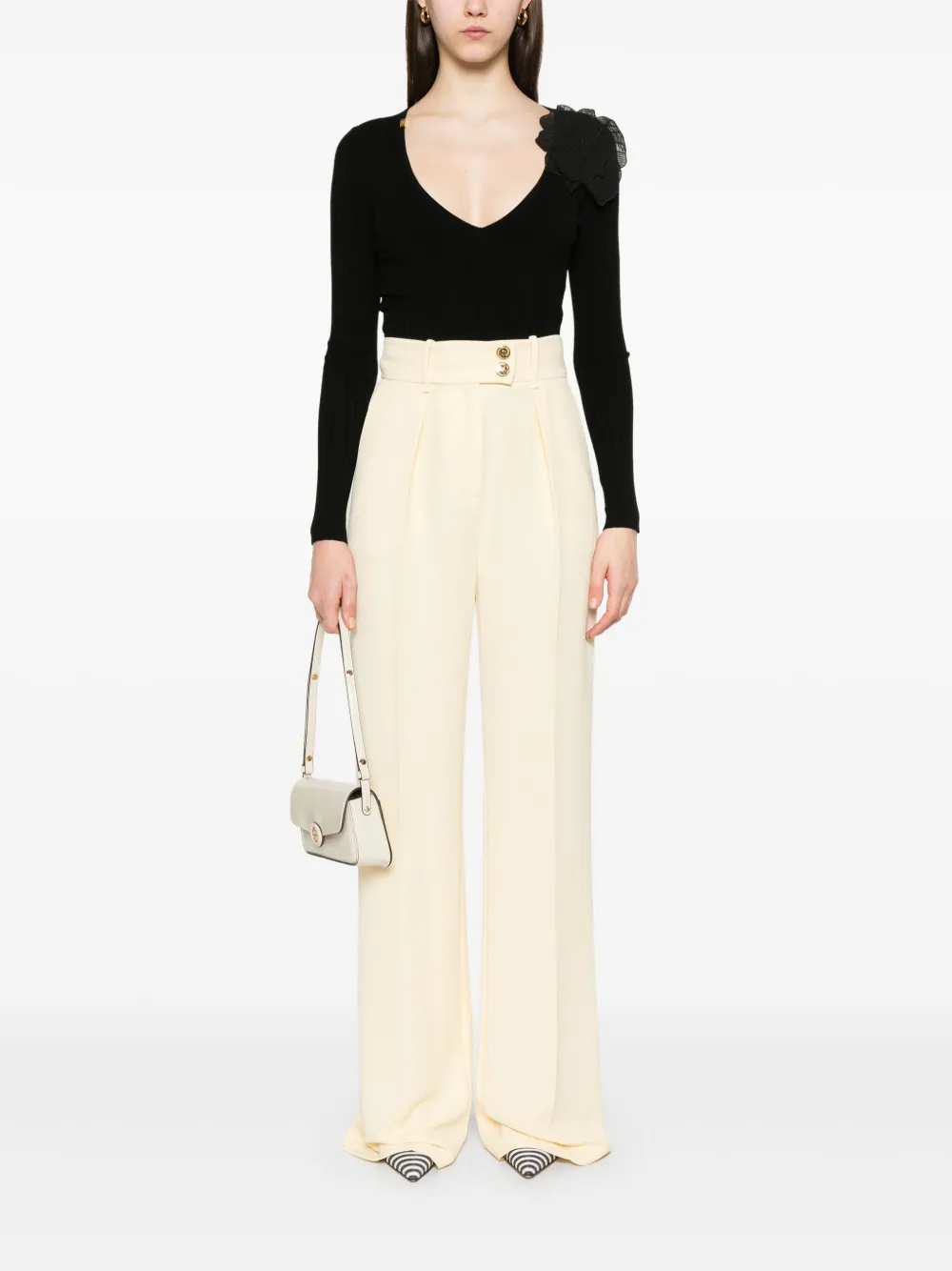 Elisabetta Franchi top con aplique floral | Playeras y jerséis | Image 2