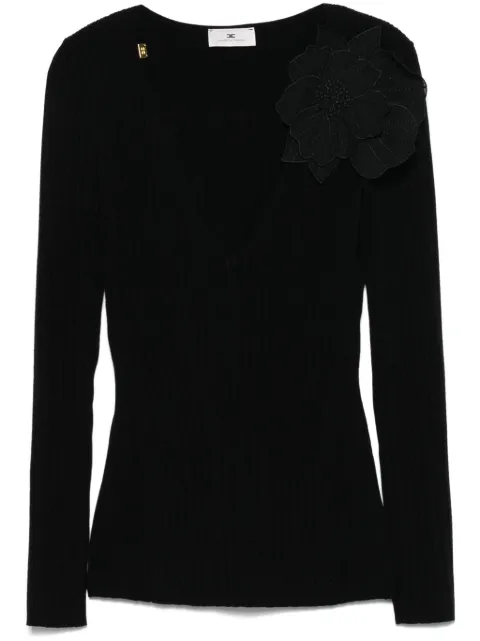 Elisabetta Franchi floral-appliqué top