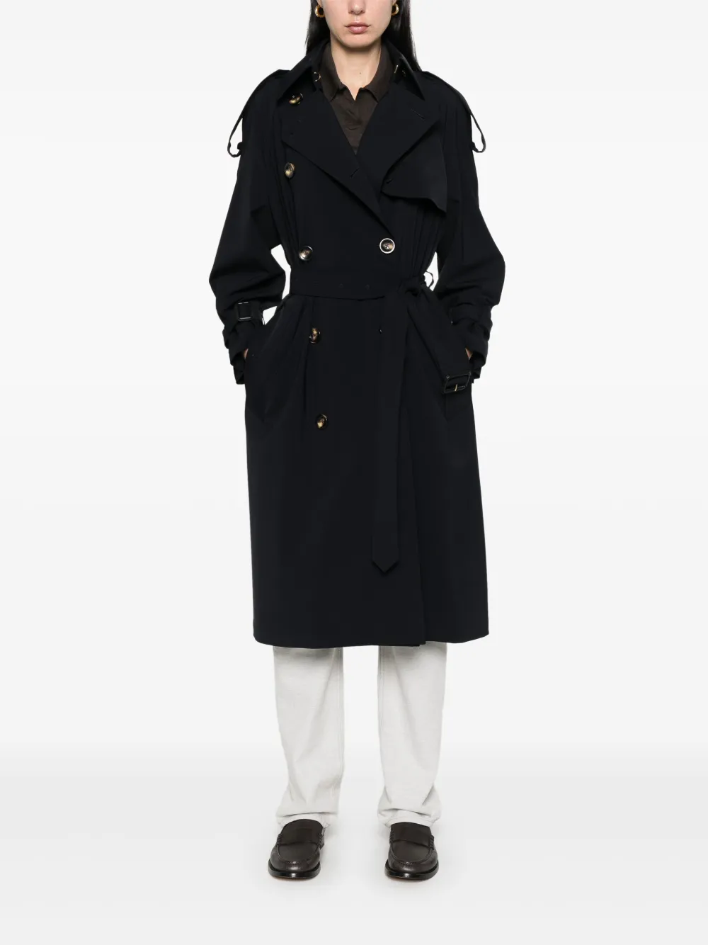 Montecore Trenchcoat met ceintuur - Blauw