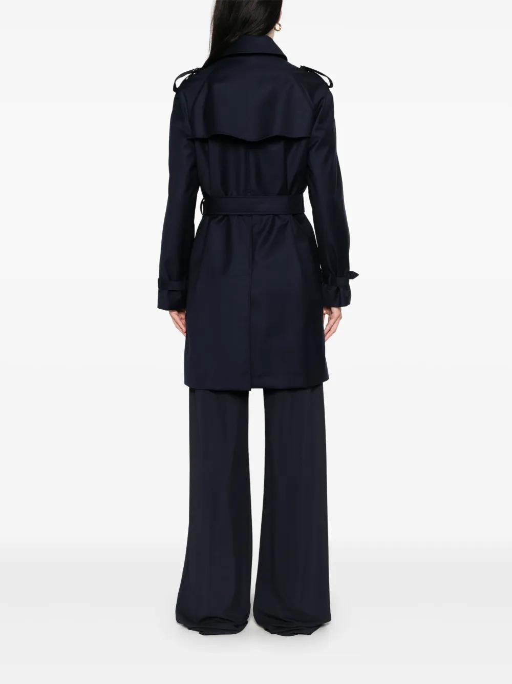 Montecore Virgin Wool Trench Coat In Blue