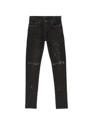 Purple Brand P001 Reflective Paint Repair Skinny Jeans | Black