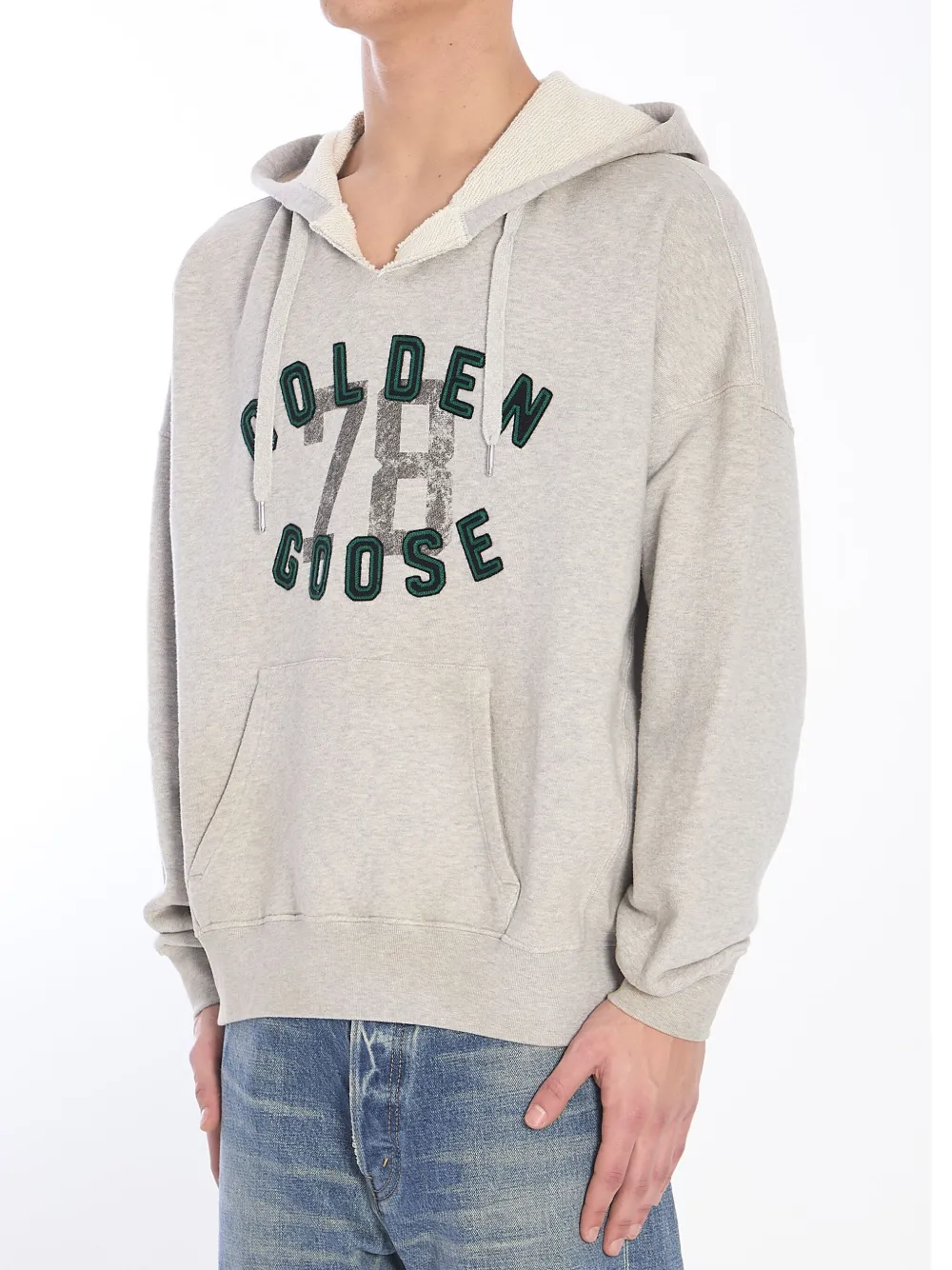 Golden Goose Hoodie met geborduurd logo Grijs