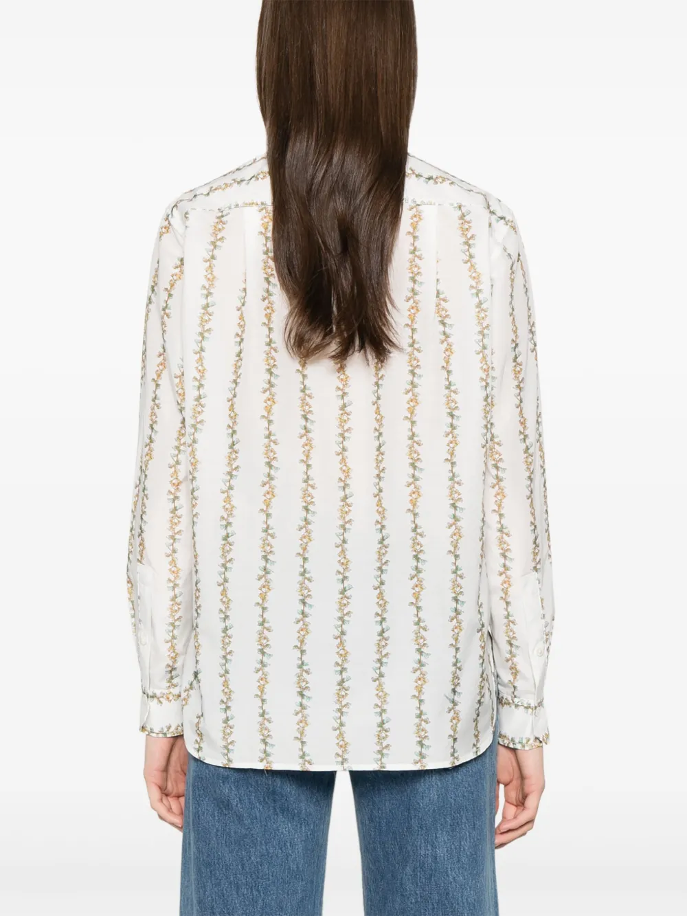 Paul Smith Blouse met Inflorescence-print Wit