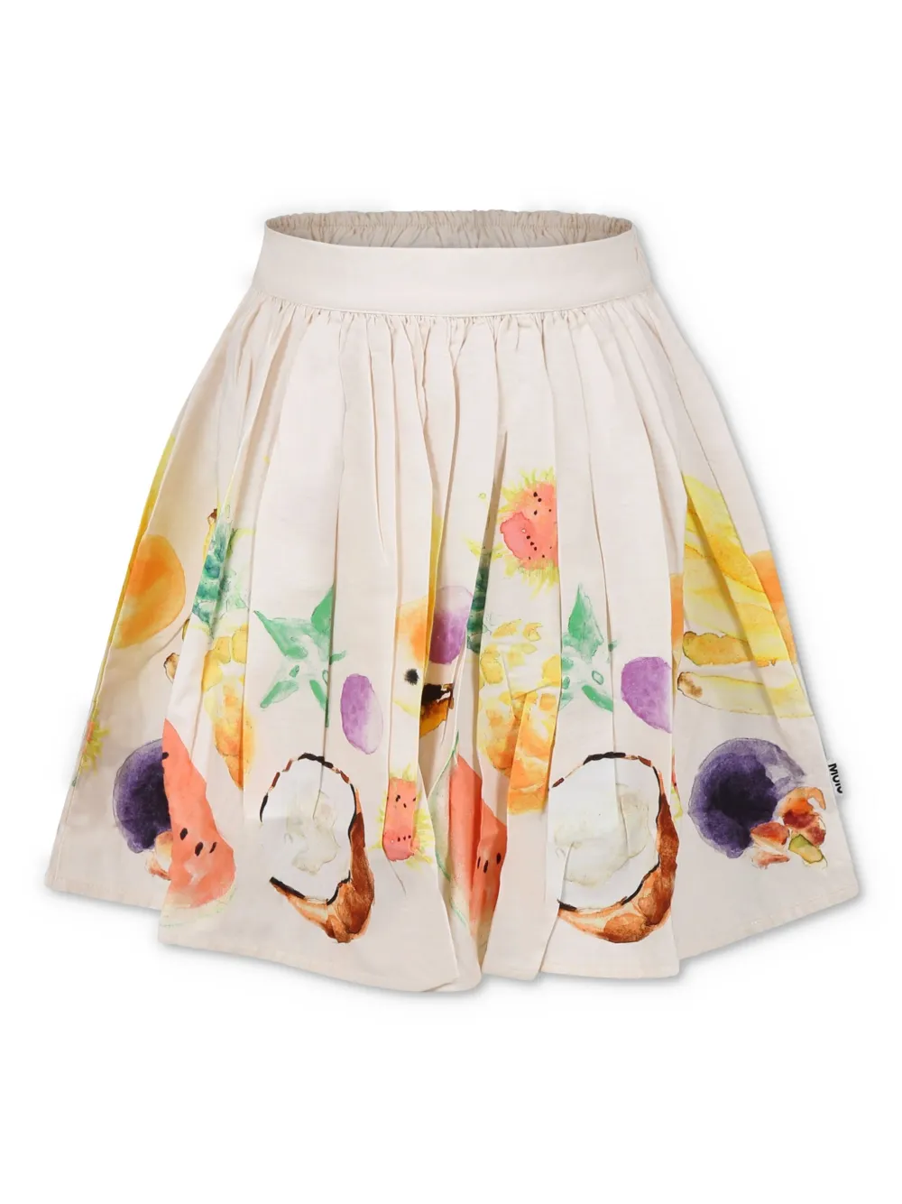 Molo Beige Skirt For Girl With Fruits In Neutrals
