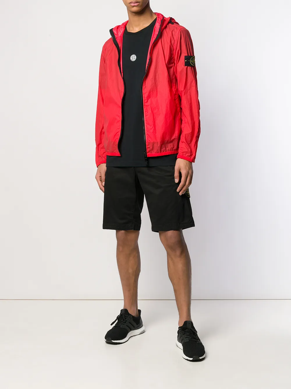 Stone Island Jas met logopatch - Rood