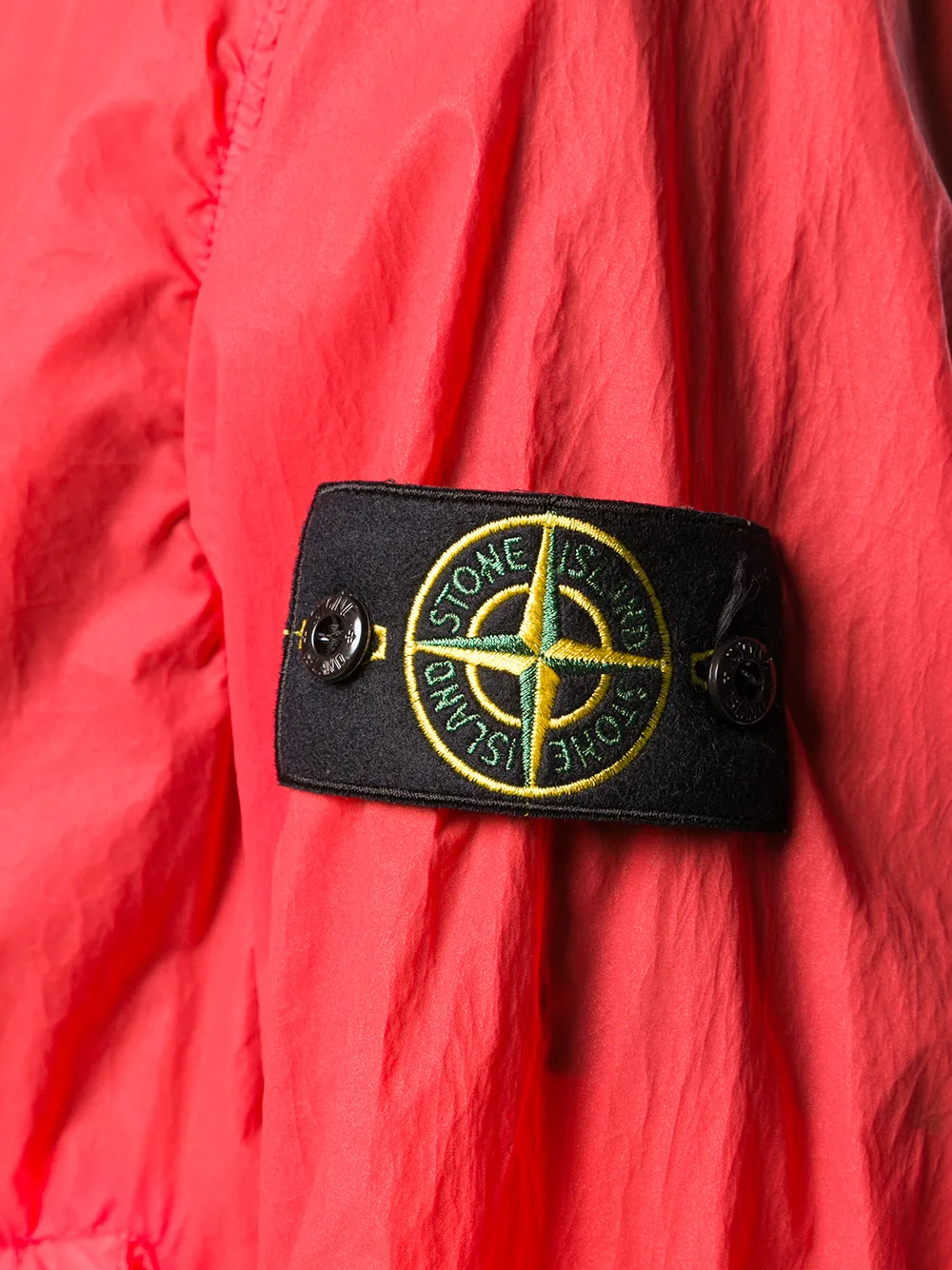 hooded Red windbreaker