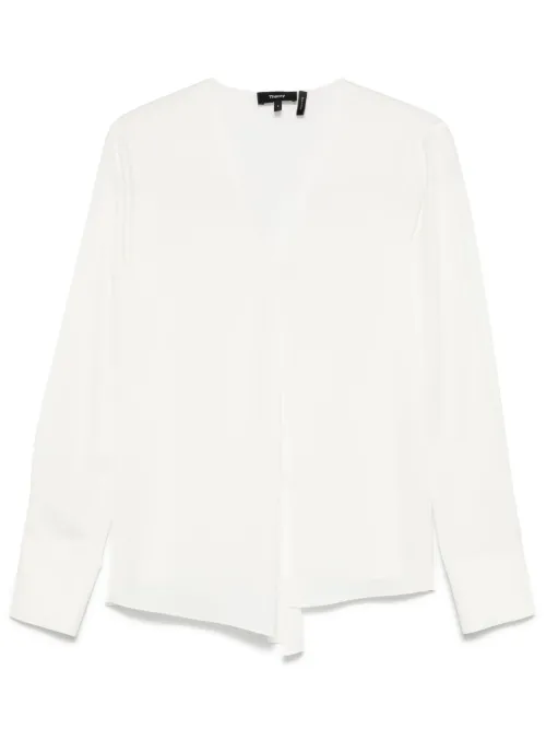 Theory blouse en soie - Blanc - Theory - Modalova
