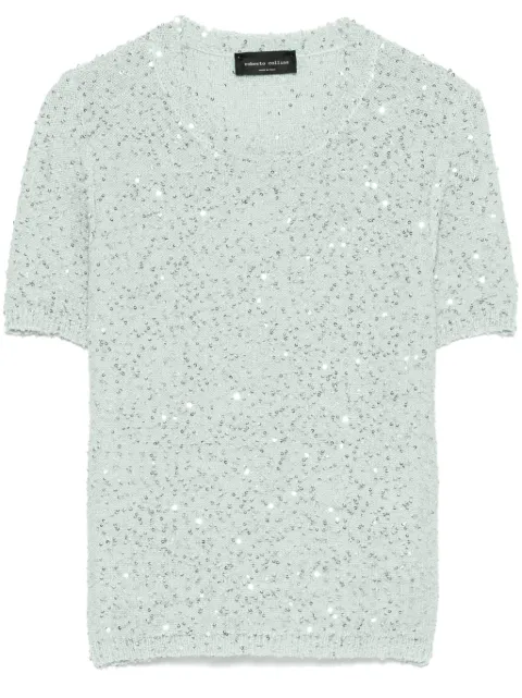 Roberto Collina playera con lentejuelas