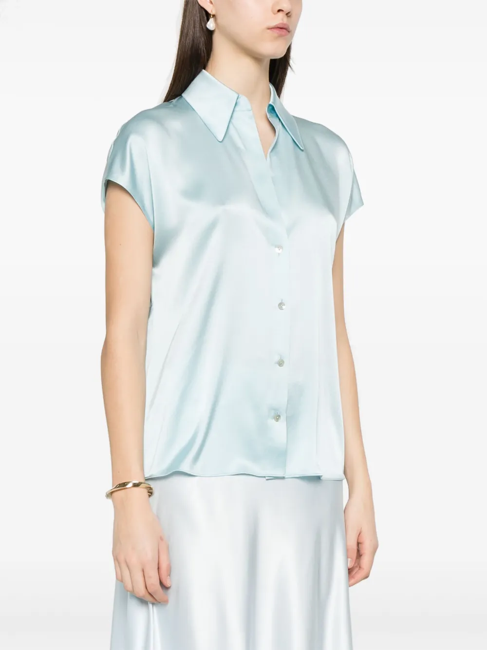 Vince Zijden blouse Blauw