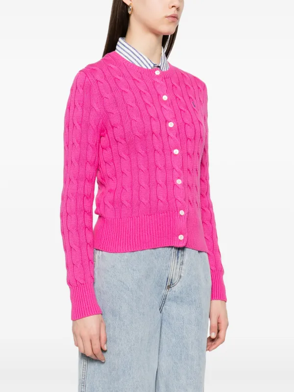 POLO RALPH LAUREN PIMA COTTON カーディガン ピンク Polo Ralph Lauren cable-knit Cardigan | Pink | FARFETCH