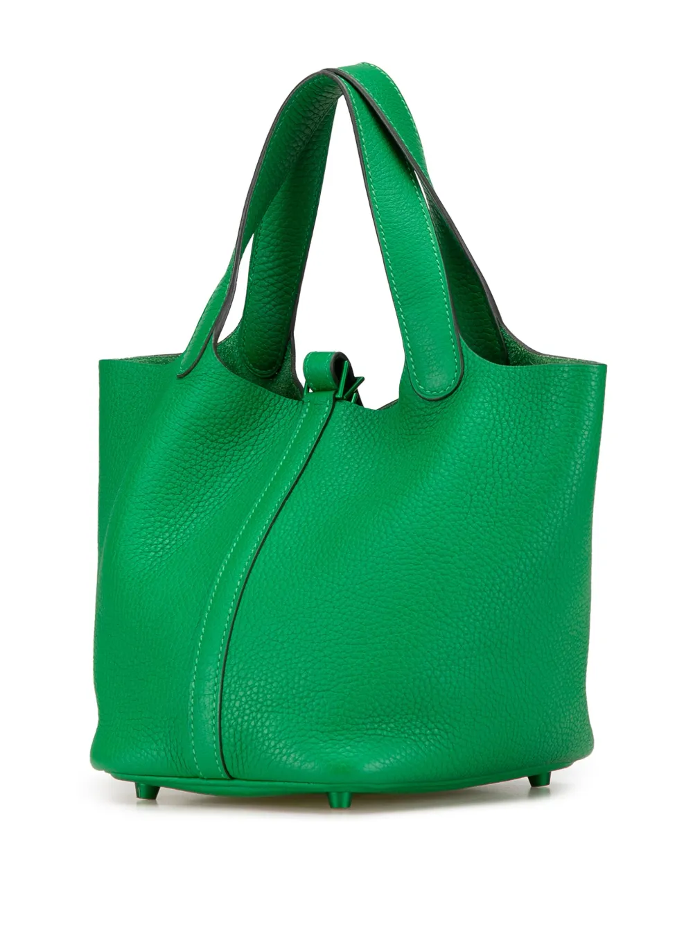 Pre-owned Hermes 2021 Clemence Picotin Lock 18 Handbag In Green