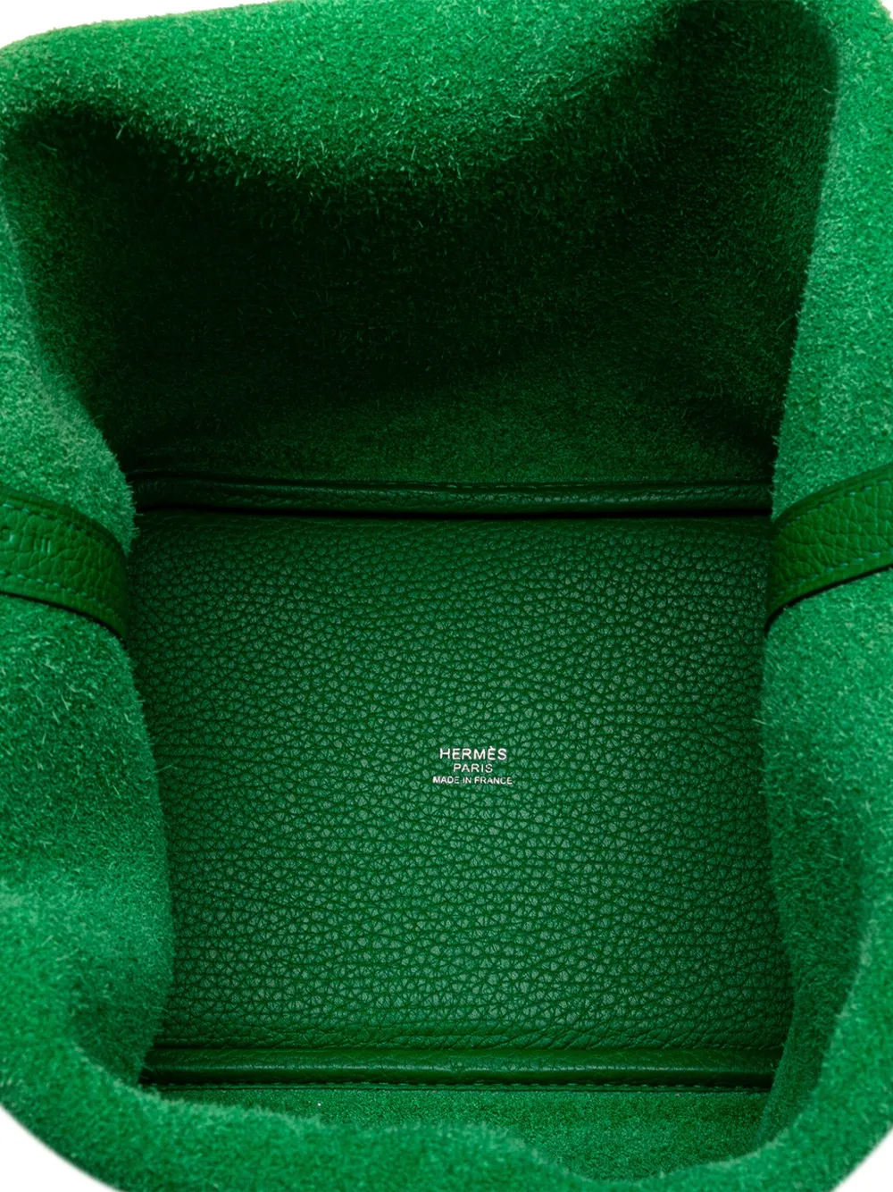Pre-owned Hermes 2021 Clemence Picotin Lock 18 Handbag In Green