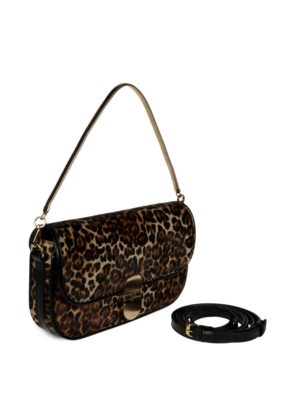 Apc A.p.c. Grace Leopard Printed Clutch Bag In Black