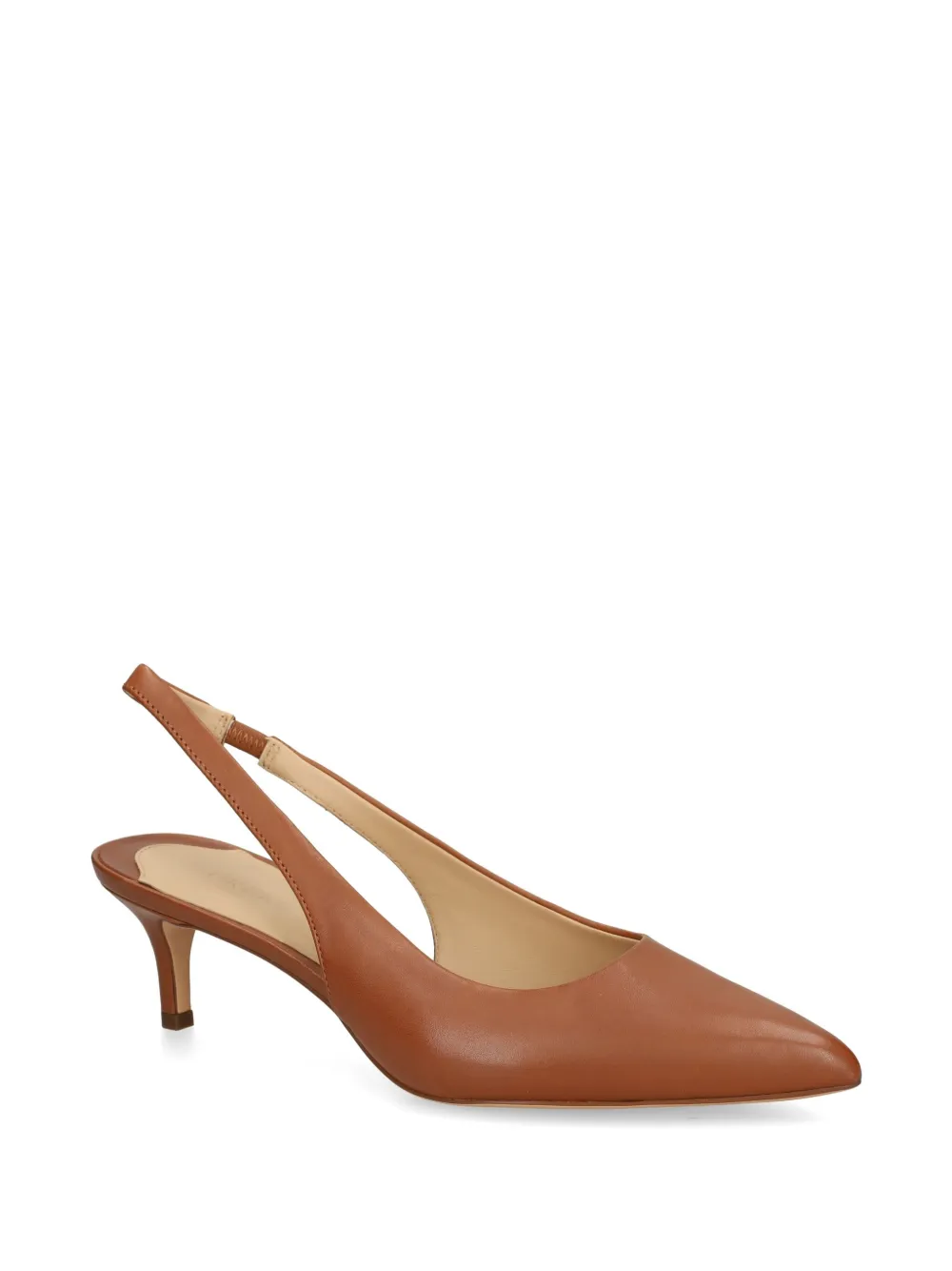 Lauren Ralph Lauren 50mm Leren slingback pumps Bruin